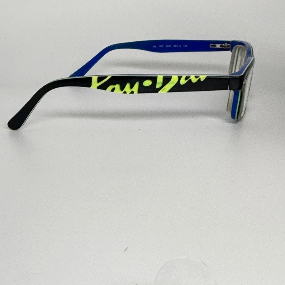 Ray Ban RB 1535 3600 Blue Black‎ Yellow Script Eyeglasses 48-16-130 Frames 22039